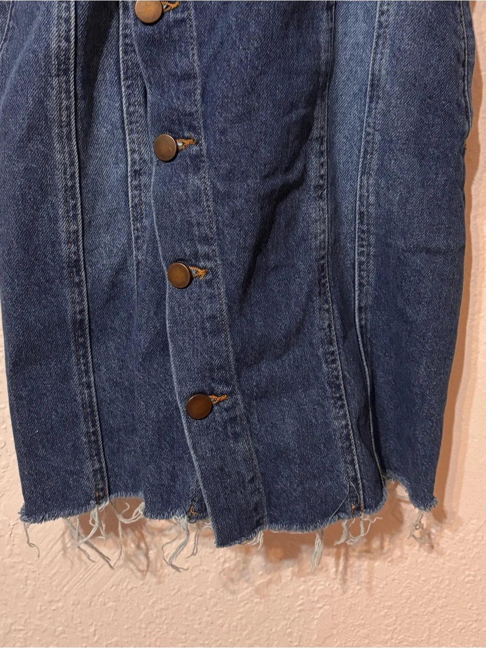 Free People City Mini Denim Dress Small